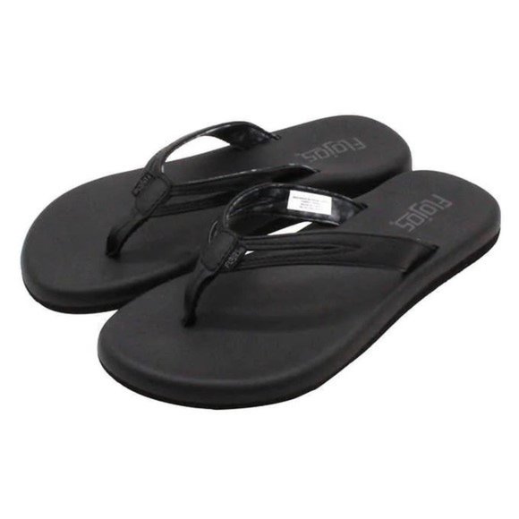 Women's FloJos Very Comfortable Flip-Flops FlipFlops Thong Sandals Black 7 NWT - Picture 1 of 11
